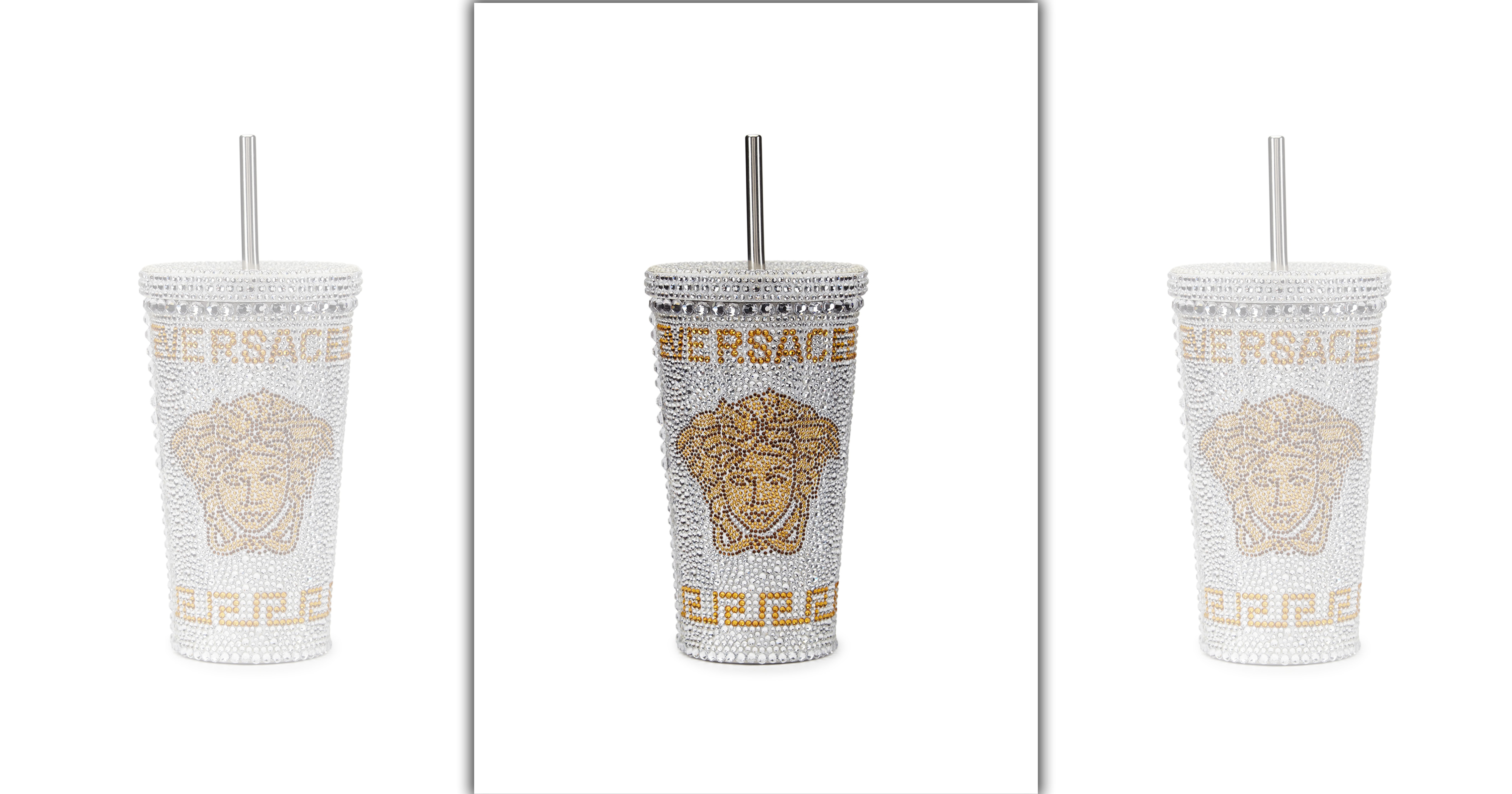 VERSACE HOME 紡織品及家居精品系列_銀色Medusa水杯 NTD.35,000。