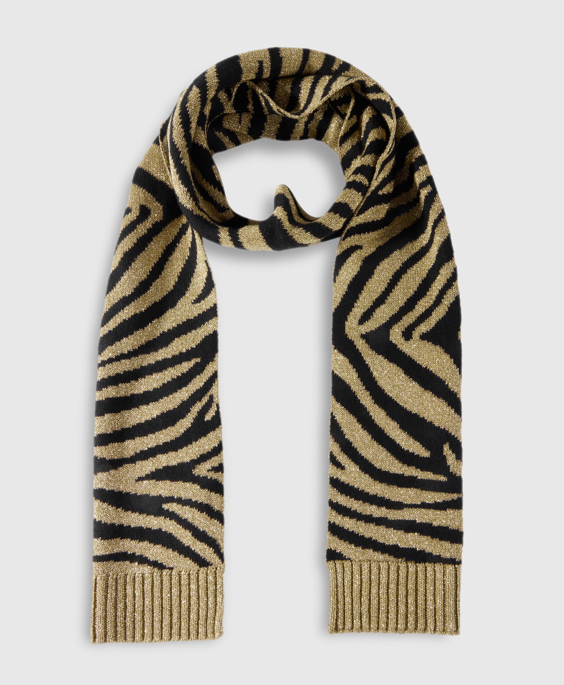 金屬虎紋針織圍巾。NT$3,990。