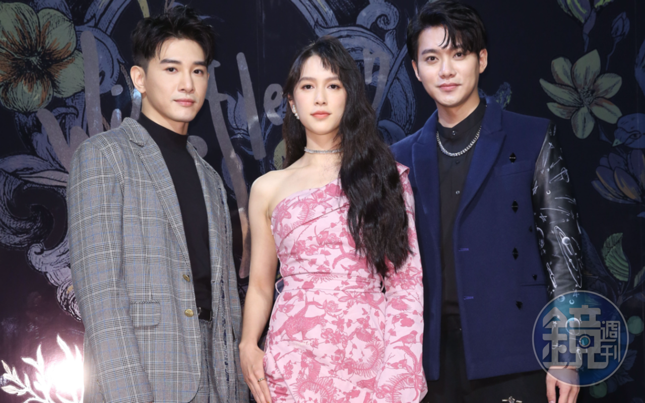張立昂（左）、劉奕兒（中）、李唯楓（右）現身Daniel Wong秋冬大秀。