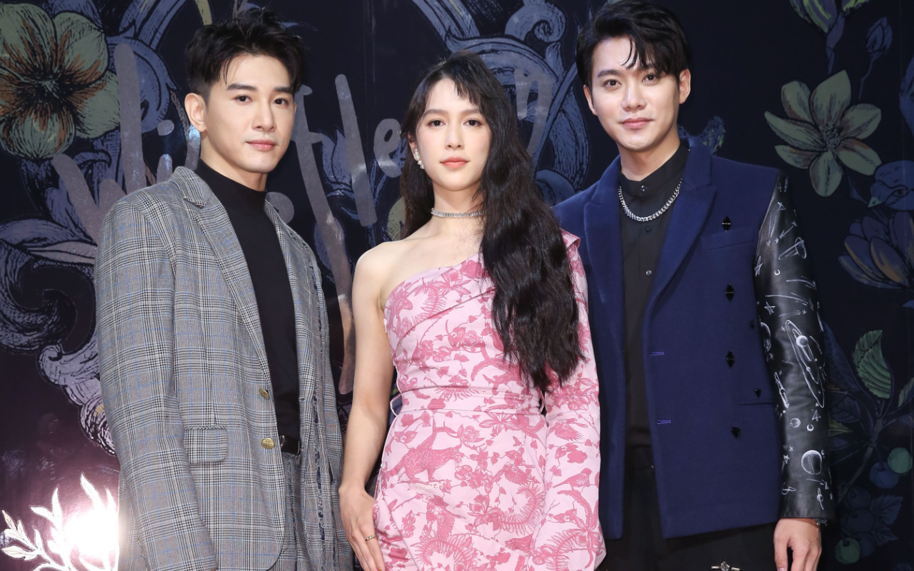 張立昂（左）、劉奕兒（中）、李唯楓（右）現身Daniel Wong秋冬大秀。