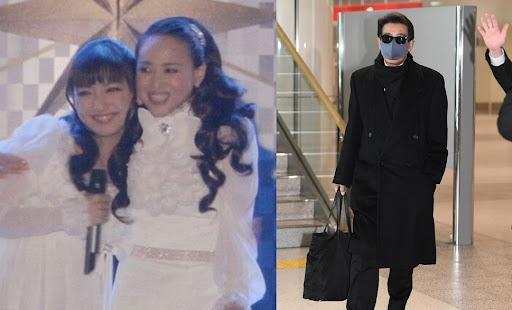 松田聖子(左圖右)女兒神田沙也加(左圖左)墜樓身亡,她的父親神田正輝(右圖)今天抵達北海道見女兒最後一面。(左圖翻攝自《女性SEVEN》,右圖翻攝自DAILY NEWS)