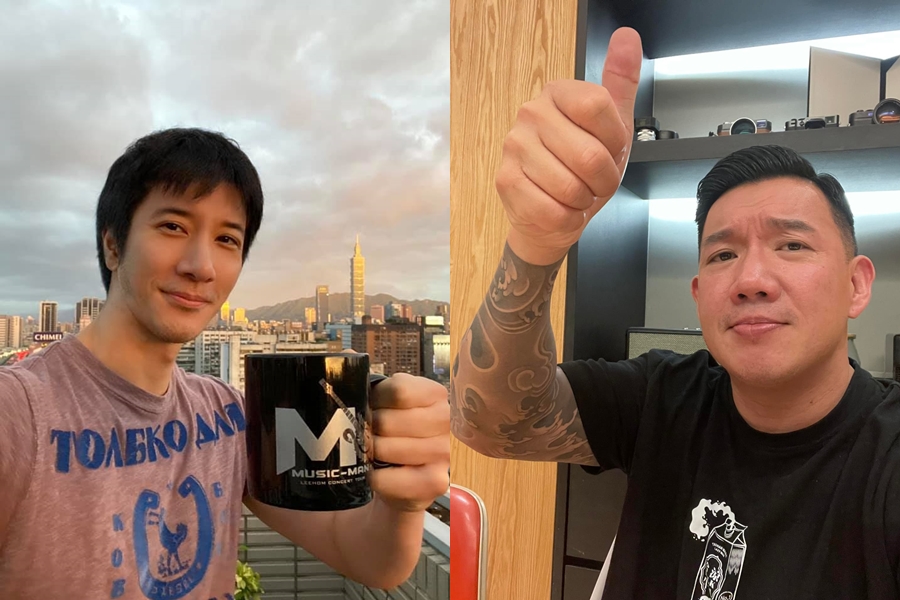 對於王力宏（左）在道歉文中稱自己要「暫時退出工作」，港星杜汶澤（右）開酸當初王力宏去中國賺錢時，也沒有說要暫時愛中國。（翻攝自王力宏、杜汶澤臉書）