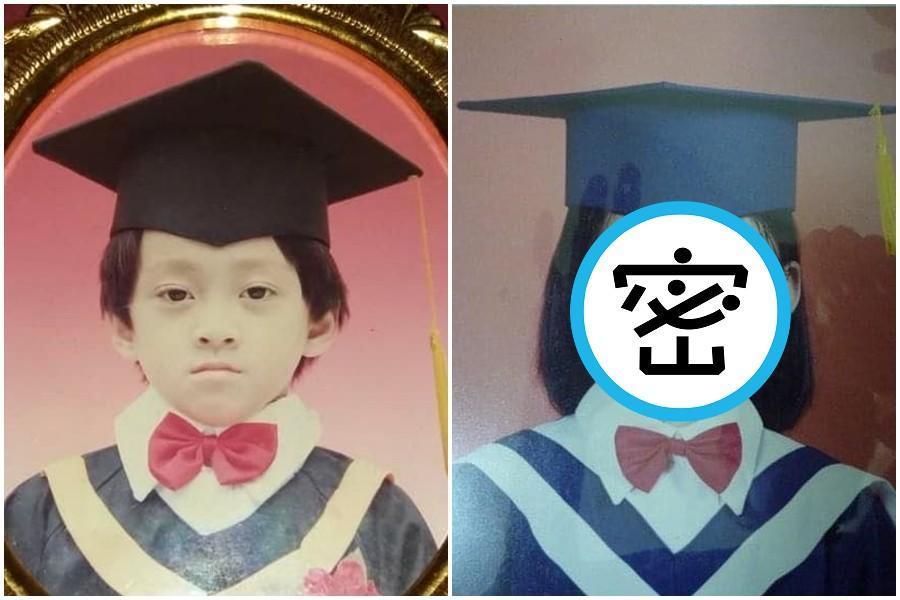 陳漢典公開兒時舊照，被網友發現撞臉葉欣眉。（翻攝陳漢典、陳漢典日前在社群網站上公開兒時舊照臉書）