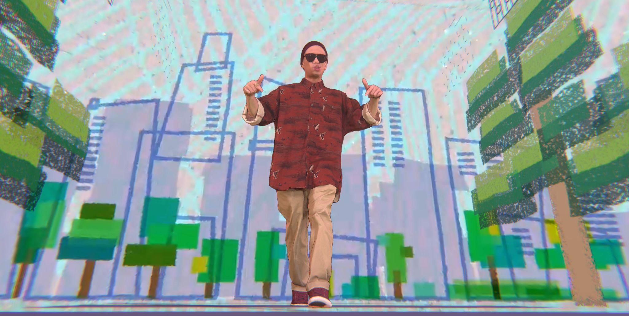 歌手呂士軒在全息MV《人生地熟》裡藉著容積攝影技術和AI運算、可360度投射本色演出。（ HTC VIVE ORIGINALS提供）