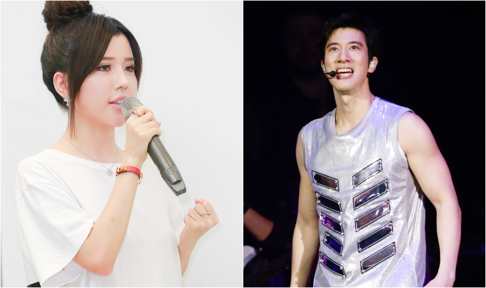 Yumi（左）捲入王力宏（右）婚變風波，如今過往黑歷史也被翻出。（本刊資料照）