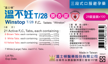 食藥署表示將收回「溫不妊T/28膜衣錠」4批號的避孕藥，共計300萬顆。（食藥署提供）