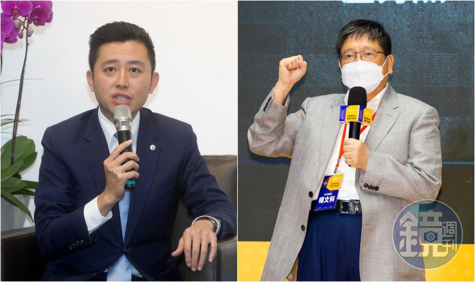 新竹市長林智堅(左)與新竹縣長楊文科(右)為了竹竹併的問題隔空互槓。(本刊資料照)
