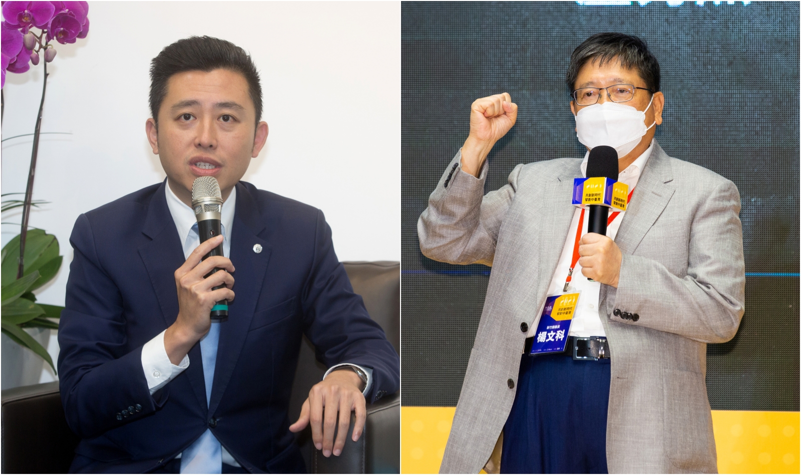 新竹市長林智堅（左）與新竹縣長楊文科（右）為了竹竹併的問題隔空互槓。（本刊資料照）