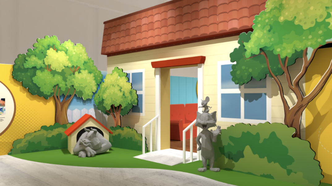 湯姆貓與傑利鼠特展還原動畫場景，讓大小朋友都瘋狂。（翻攝「湯姆貓與傑利鼠：來玩吧！！ 特展」網頁）