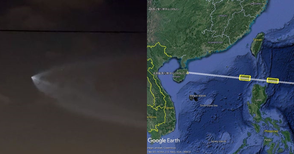 台南西港後營上空昨晚驚現不明飛行物體，軍事專家呂禮詩推測是中共火箭。（翻攝自爆料公社、Lu Li-Shih臉書）