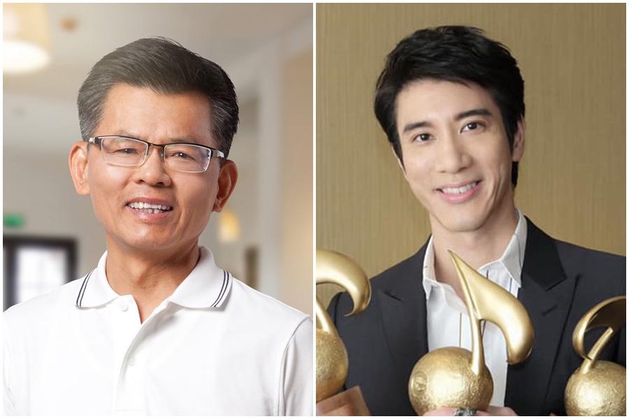 楊秋興（左）向社會各界喊話「放過王力宏（右）吧」。（左圖翻攝自楊秋興臉書，右圖翻攝自王力宏臉書）