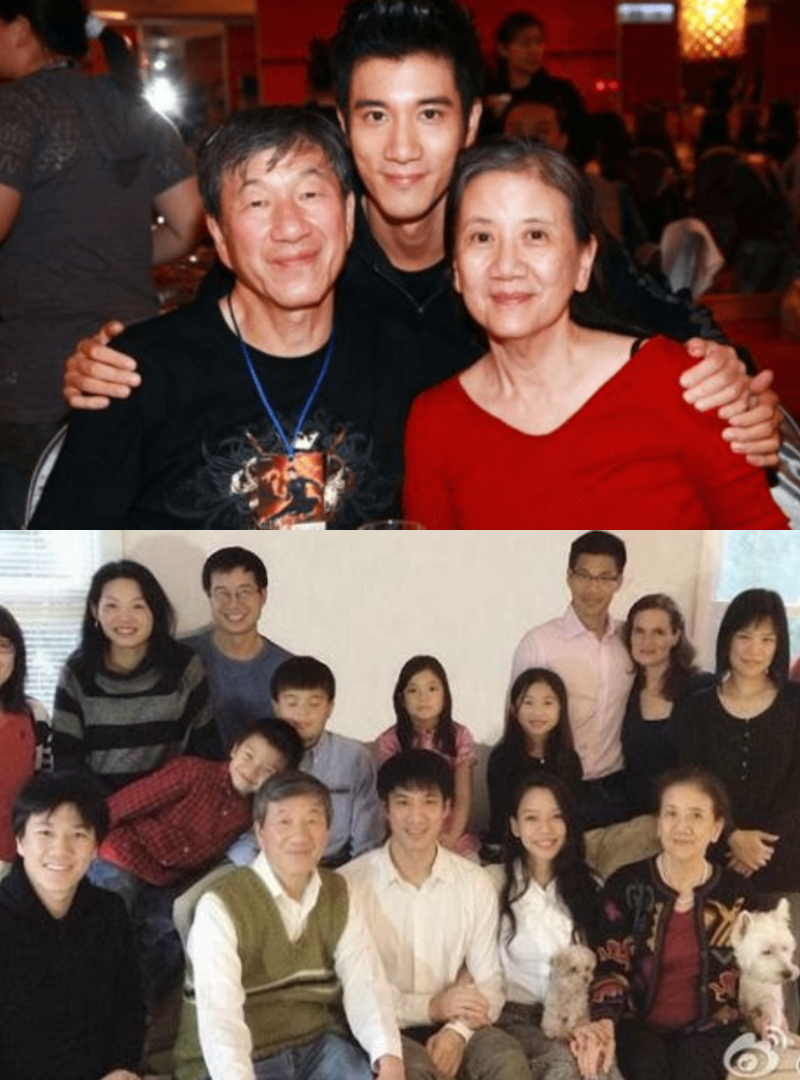 王力宏在道歉聲明中,稱呼自己的父母為「王爸爸」「王媽媽」,更被爆料新婚後的全家福是P圖。(翻攝自王力宏微博)