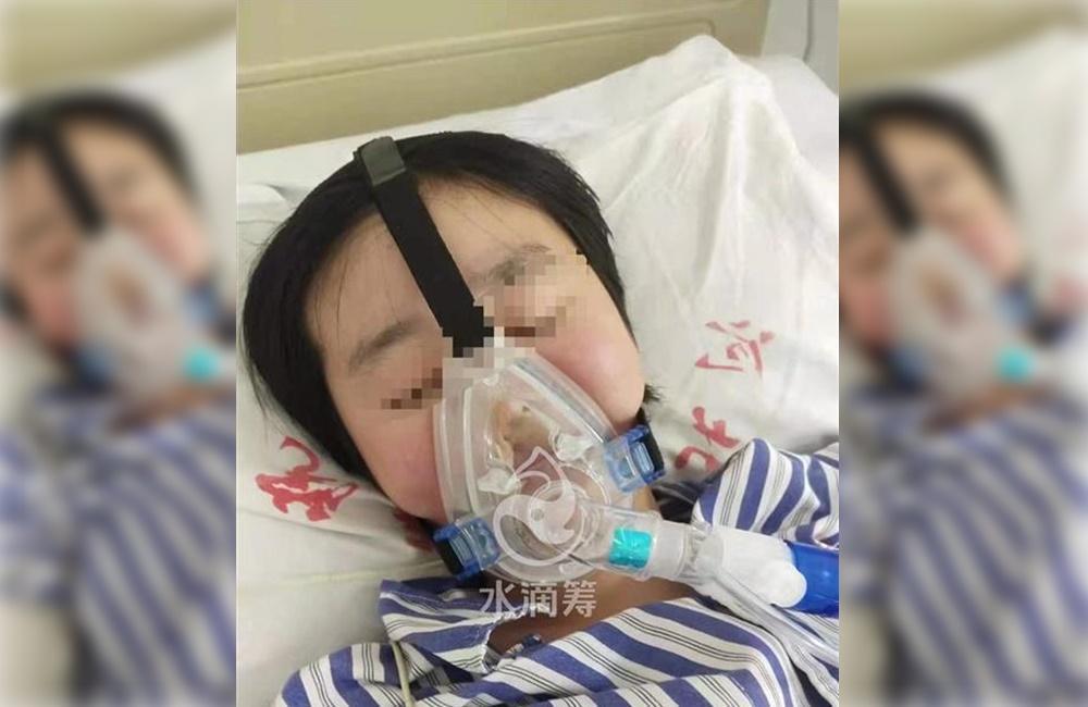 18歲的萌萌被姊夫投毒百草枯,目前尚未度過危險期。(翻攝網易)