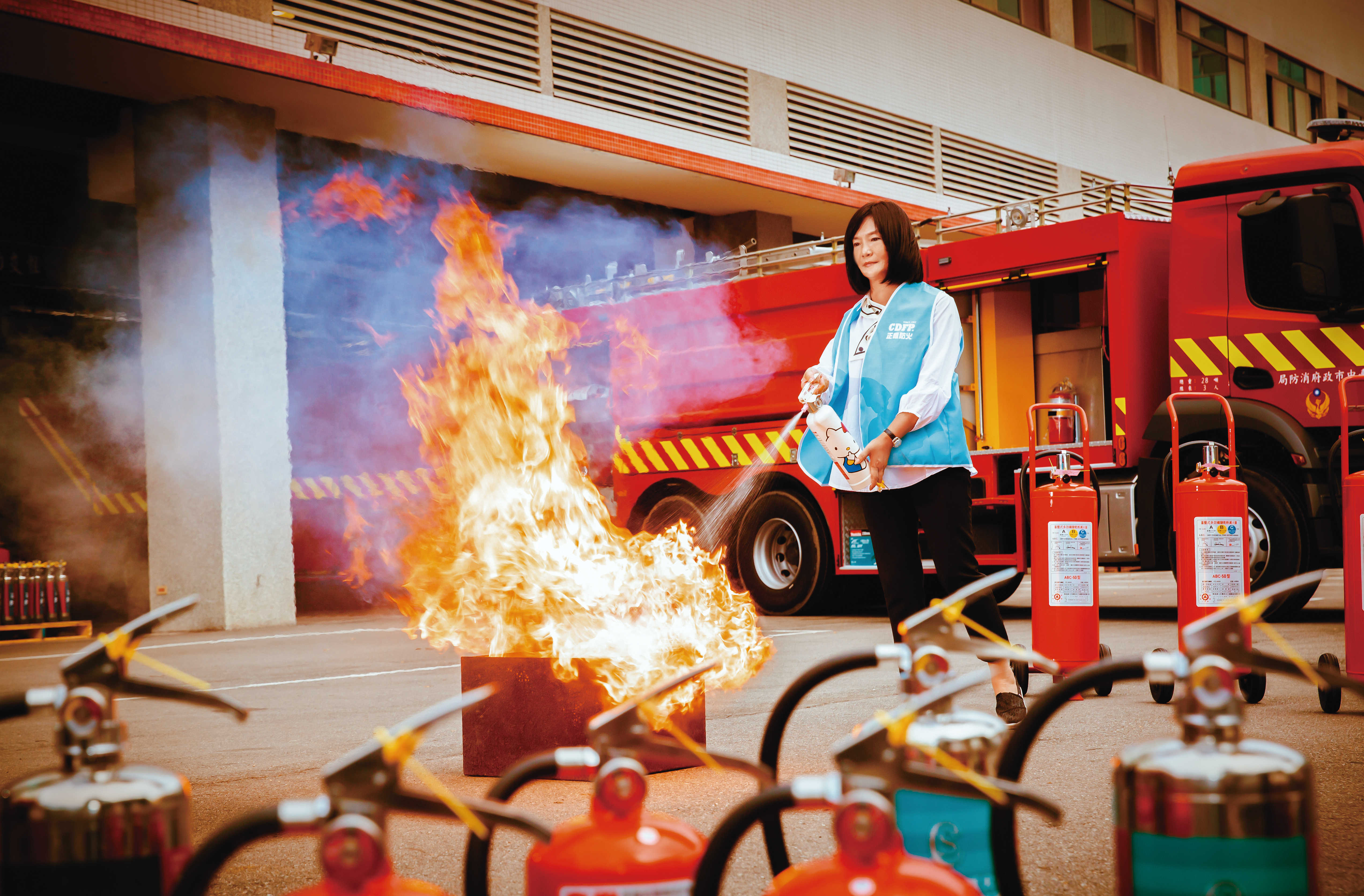 郭貴蓉4年前接下正德防火董事長，引進居家型滅火器，希望民眾能更重視居家防火安全。