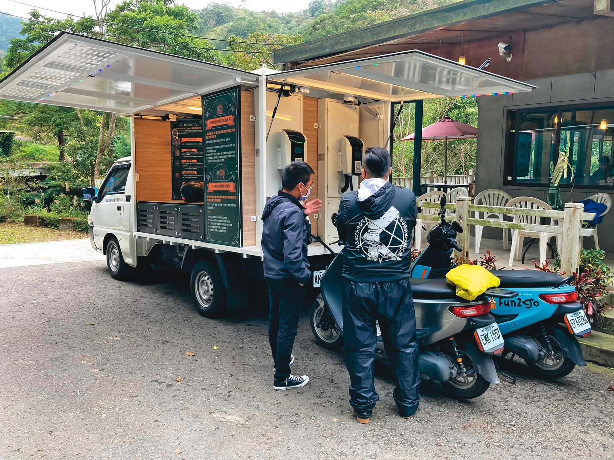 鐙鋒綠能與裕電能源合作,利用5G行動基地台的概念,將氫燃料電池導入電動車充電站應用場域。(翻攝鐙鋒綠能臉書)