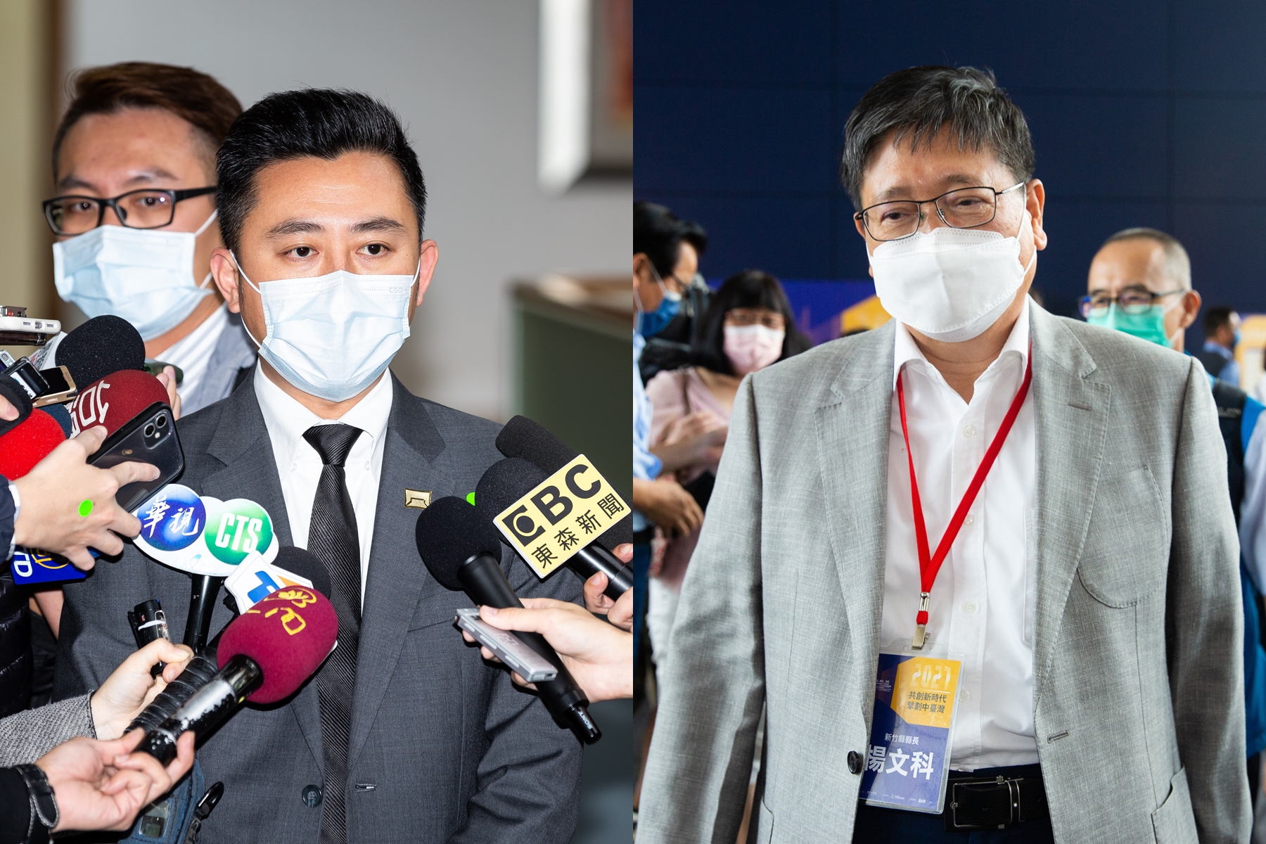 大新竹合併議題近日吵得火熱，綠營立委甚至要為此修法；左為新竹市長林智堅右為新竹縣長楊文科。（本刊資料照）