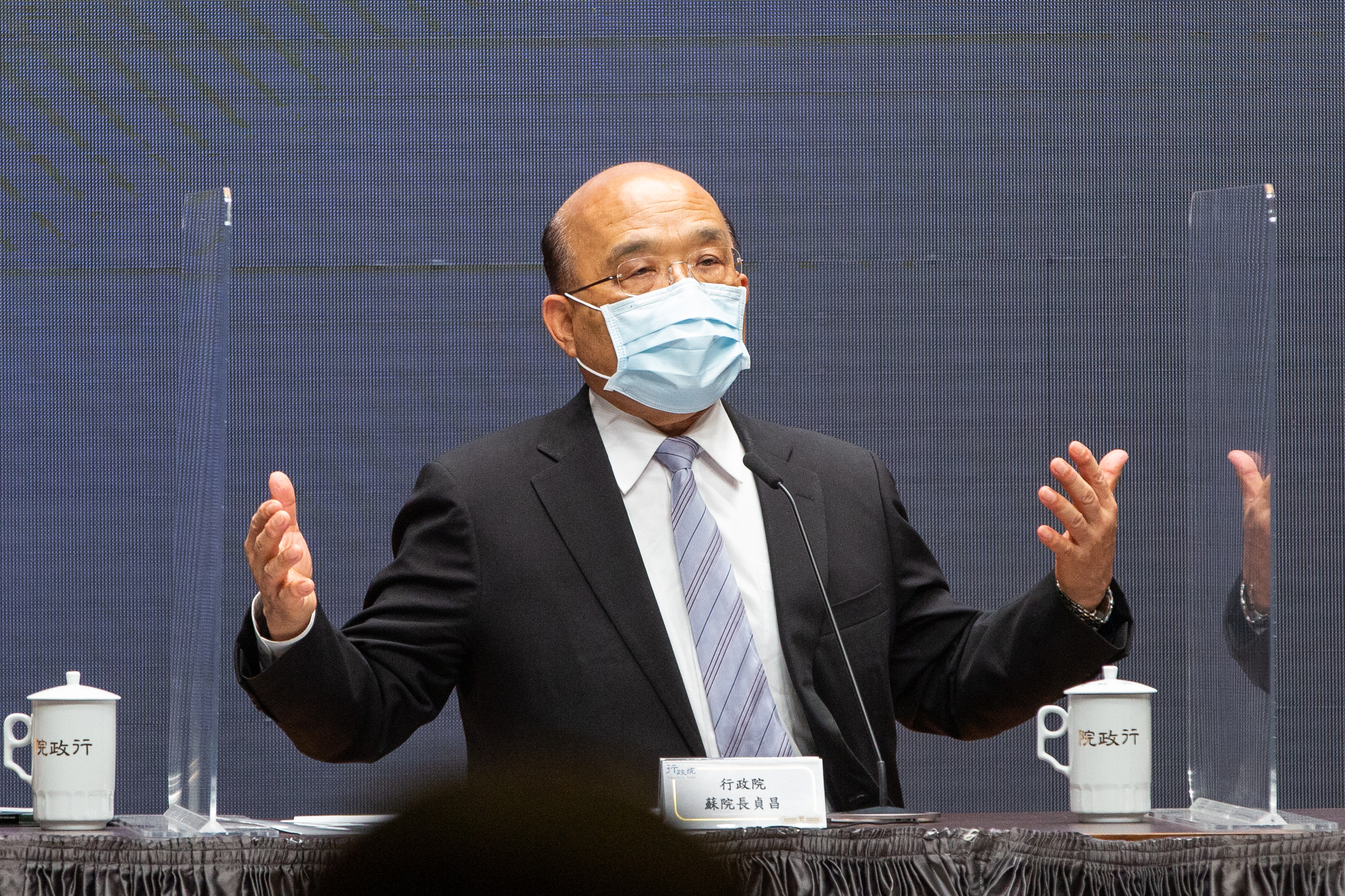 針對香港《立場新聞》高層、前高層等7人遭到港國安處逮捕，蘇貞昌譴責中國「未遵守一國兩制50年不變」的承諾。（本刊資料照）