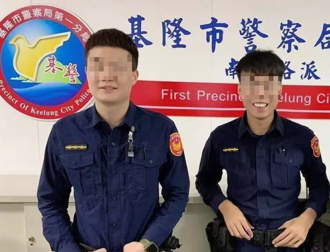 張姓員警（右）、周姓員警（左）等4人，因侵吞詐欺贓款、毒品黑吃黑等案，遭基隆地院判刑。（翻攝畫面）