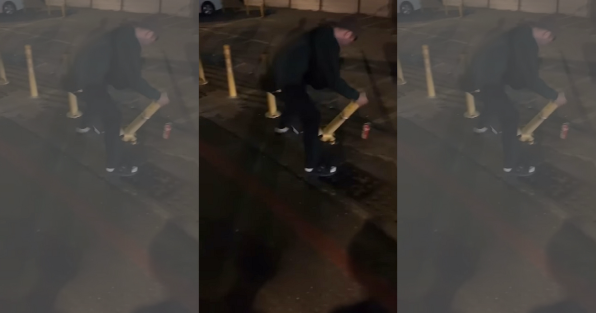 男子酒後脫序破壞公物，還PO影片上網。（翻攝畫面）