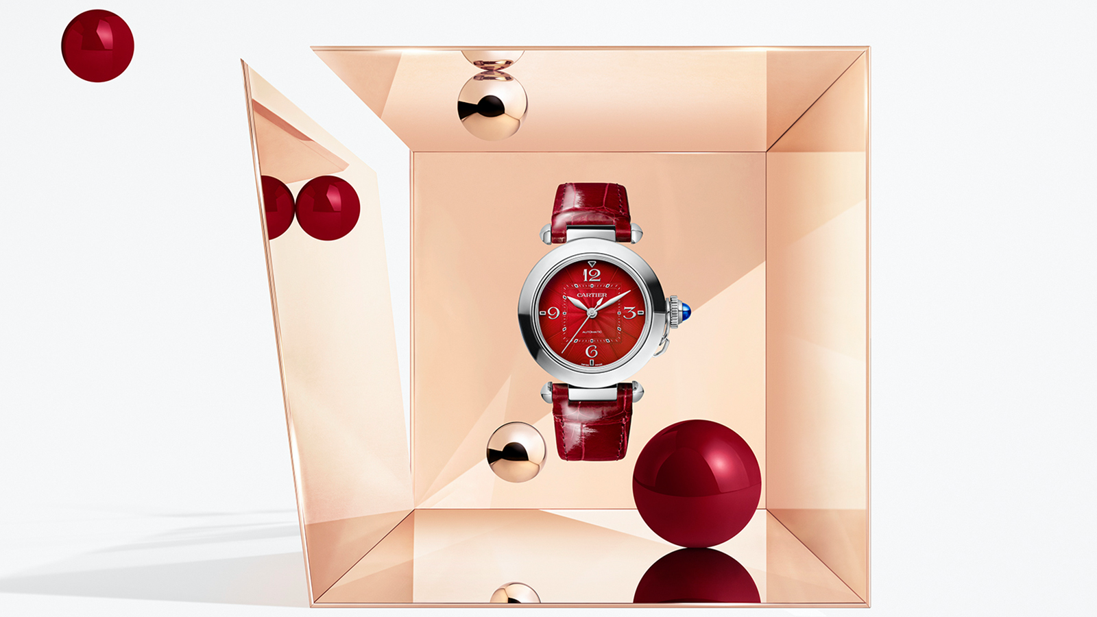 Pasha de CARTIER 2022農曆新年限定款｜錶徑35mm／不鏽鋼材質／時、分、秒指示／1847 MC自動上鏈機芯／建議售價NT$ 203,000