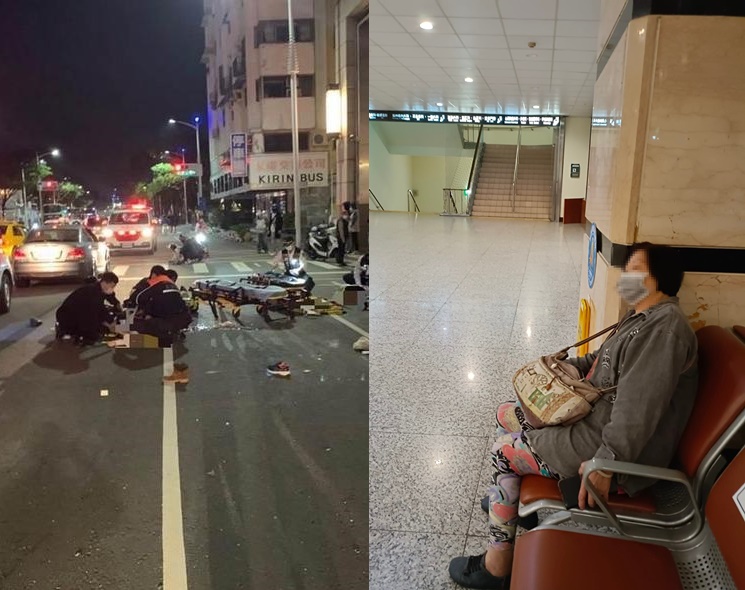 高雄一名黃姓男子酒駕讓林男一家4口天人永隔，（左，翻攝畫面）而林母（右，翻攝自爆怨公社）憔悴坐在病房外的照片讓大批網友看了相當不捨。