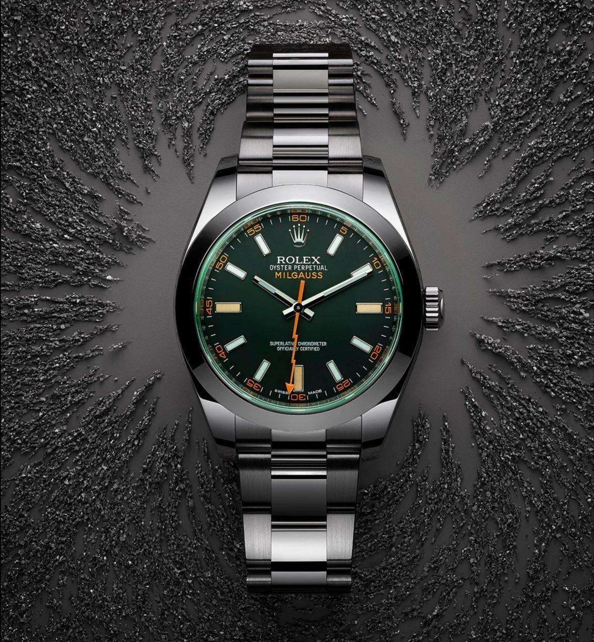 勞力士防磁錶款Milgauss「綠玻璃」116400GV,今年有可能會推出搭載新32系機芯的全新型號126400GV。