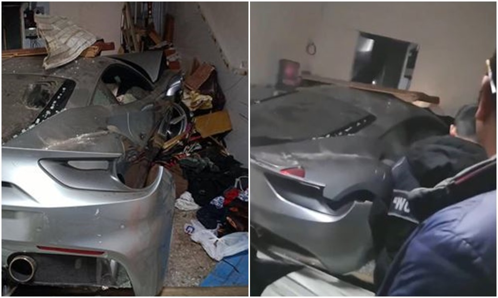 中國一名法拉利駕駛深夜衝撞民宅，害死一名無辜老婦。（翻攝紅星新聞）