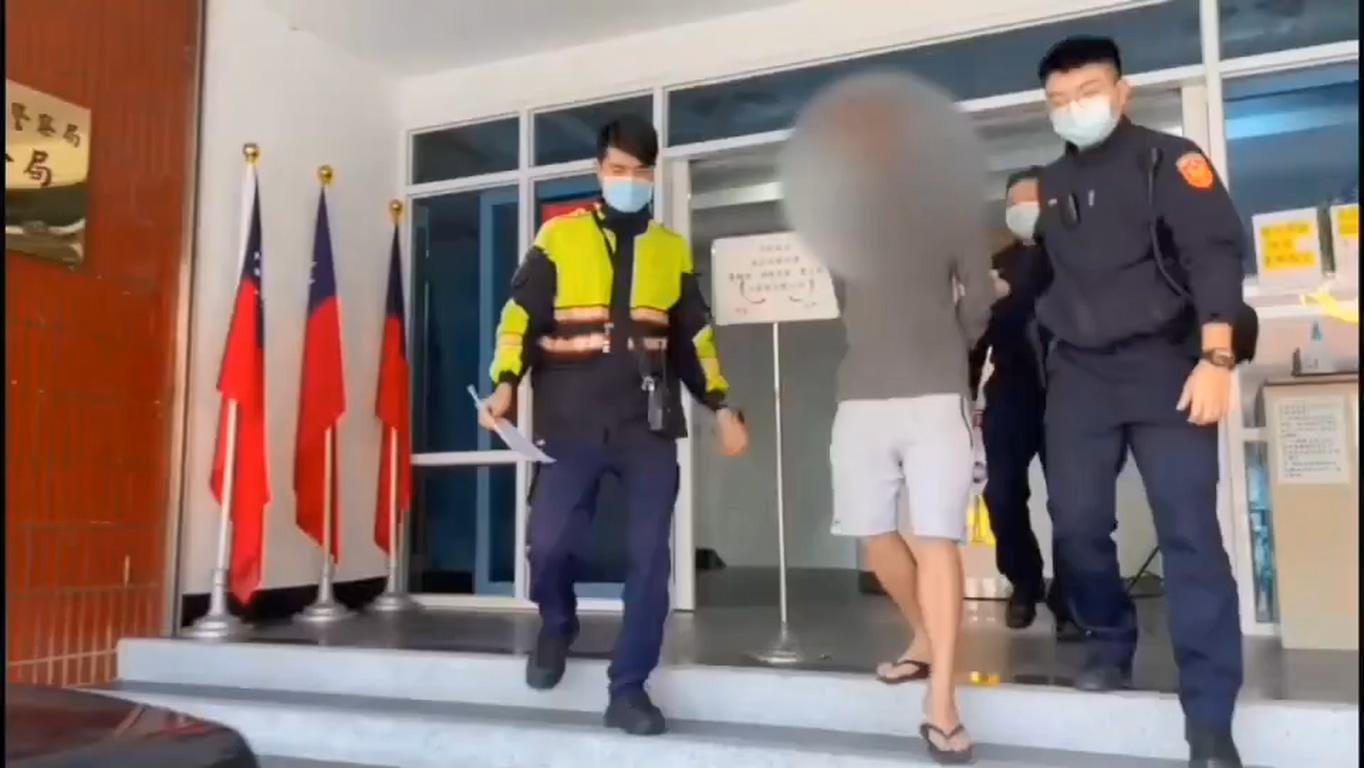 張男被警方逮捕送辦。(翻攝畫面)