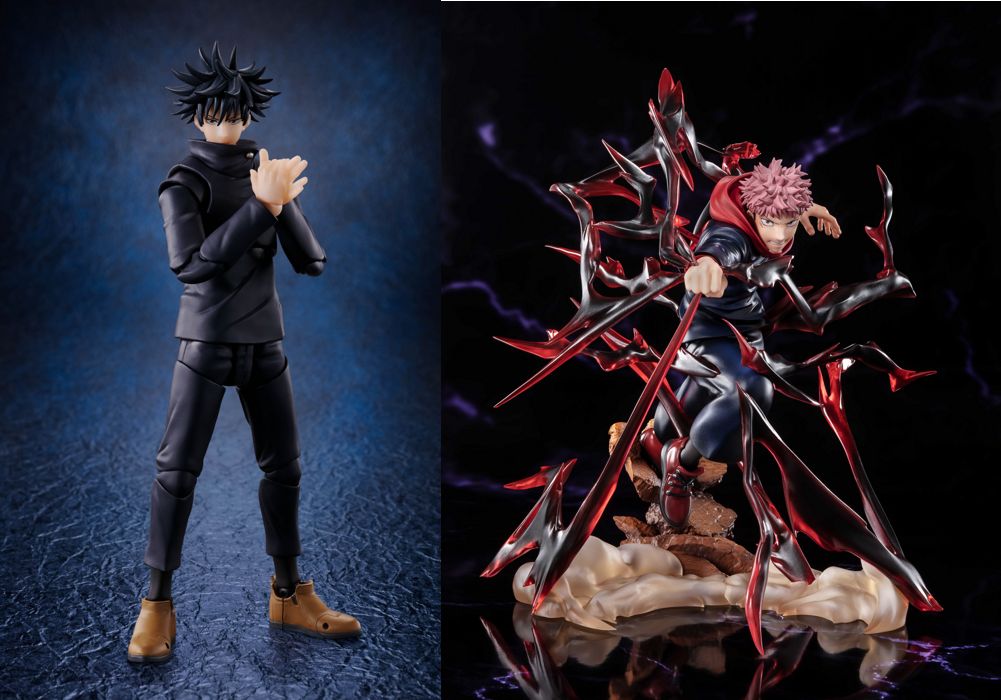 左圖為「S.H.Fiugarts」系列「伏黑惠」，右圖為「Figuarts ZERO」系列「虎杖悠仁」。（台灣萬代南夢宮提供）