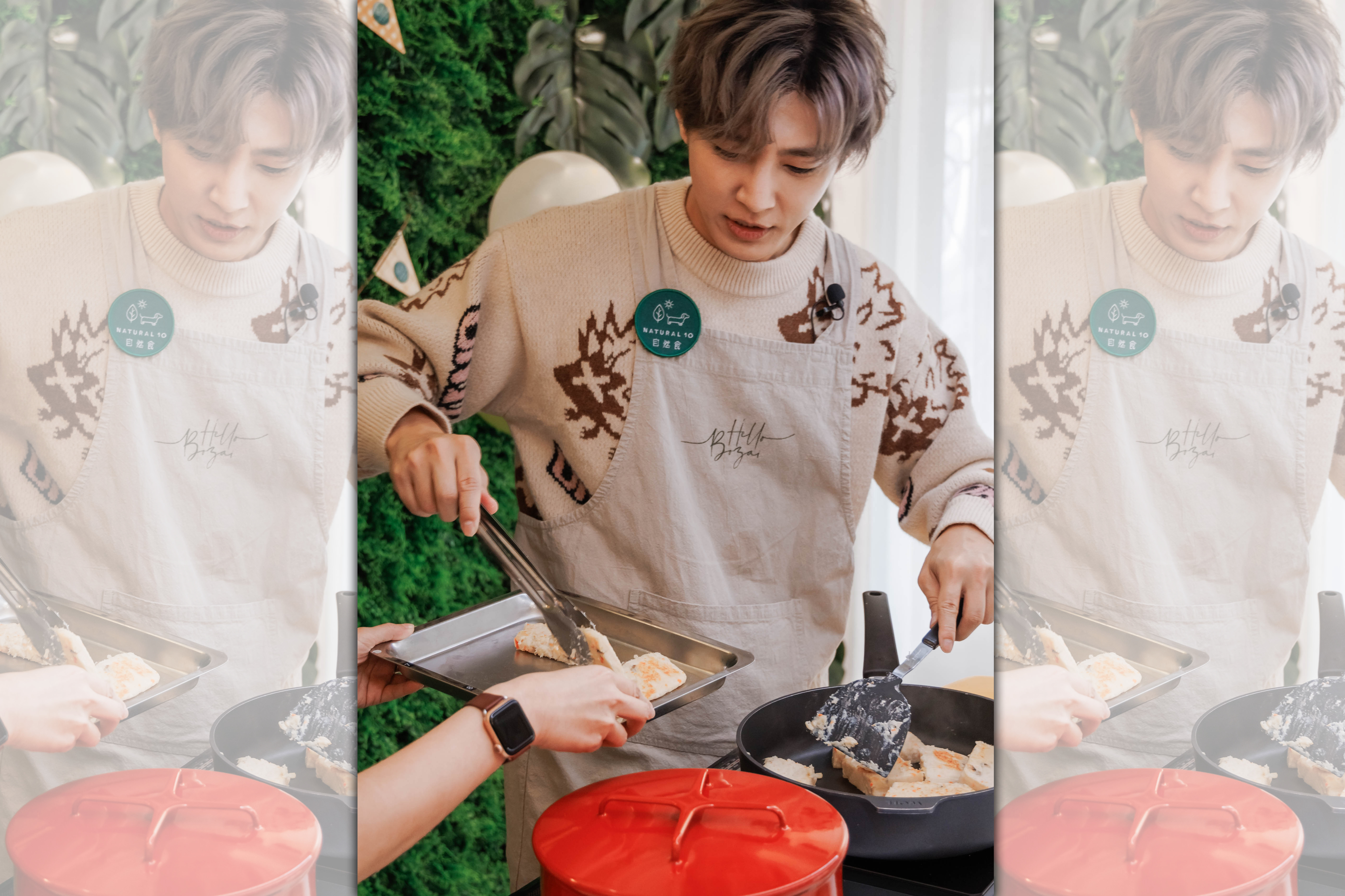 炎亞綸替流浪狗製作年菜。（自然食Natural10提供）