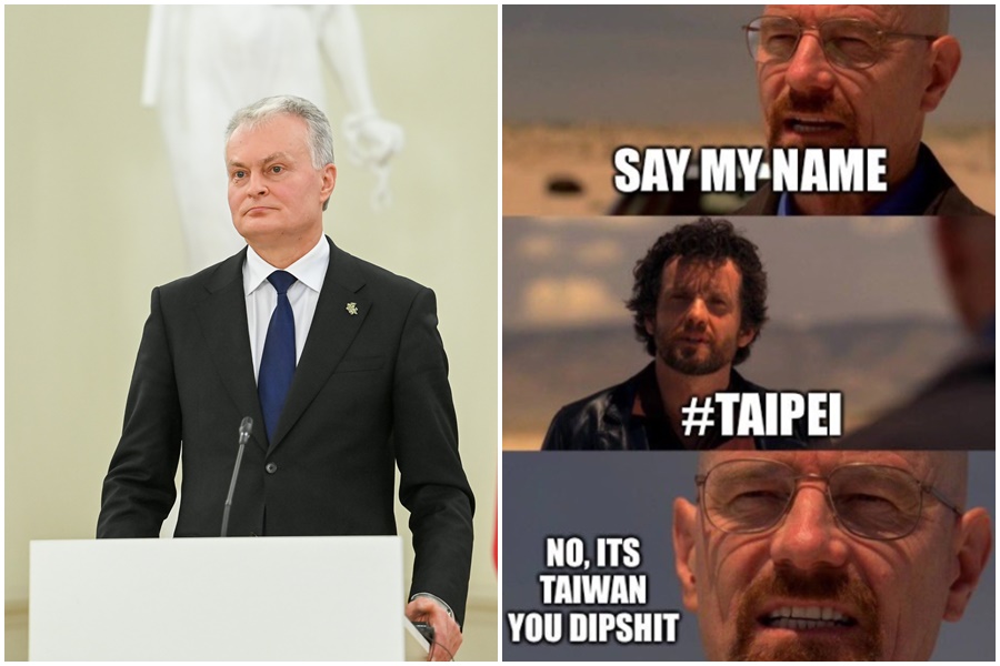 立陶宛總統瑙塞達改口否認「成立台灣代表處是錯誤」，但其推文卻用台北稱呼台灣，遭到立國網友留言砲轟。（翻攝自Gitanas Nausėda推特）