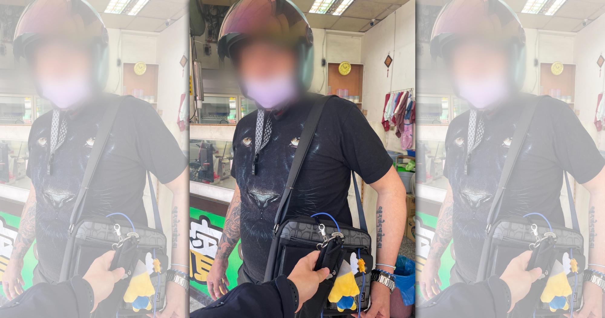 蔡男因身背多條通緝,遇警盤查心虛發抖還背不出自己身分證字號。(警方提供)
