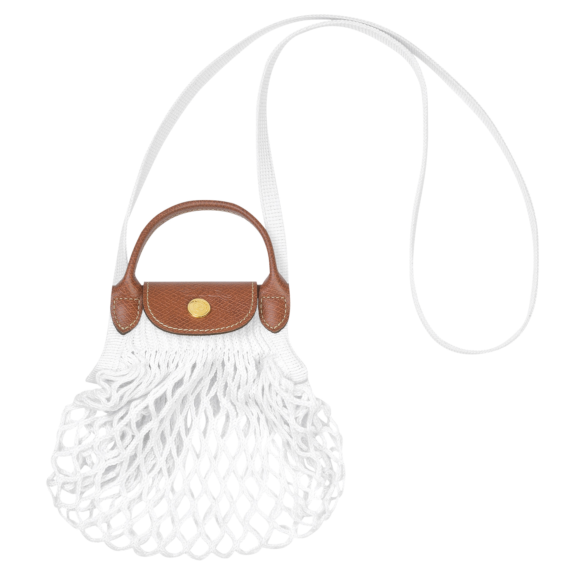 Le Pliage Filet系列白色迷你手提包。NT$3,000(LONGCHAMP提供)