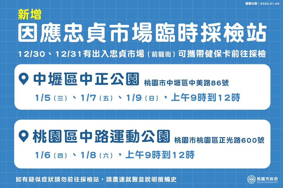 桃園市府設置臨時採檢站。(桃園市府提供)