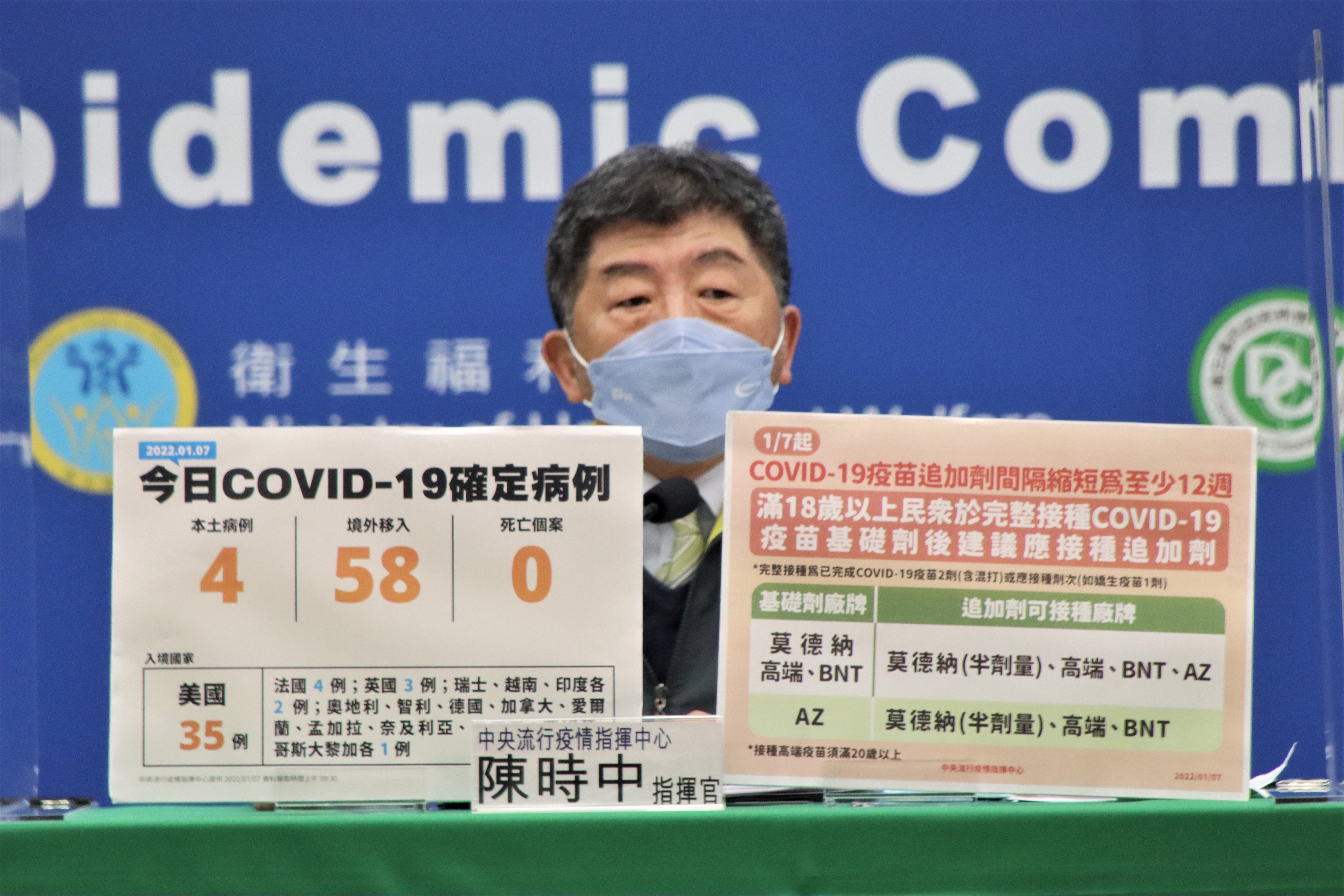 指揮官陳時中說明疫情狀況。（指揮中心提供）