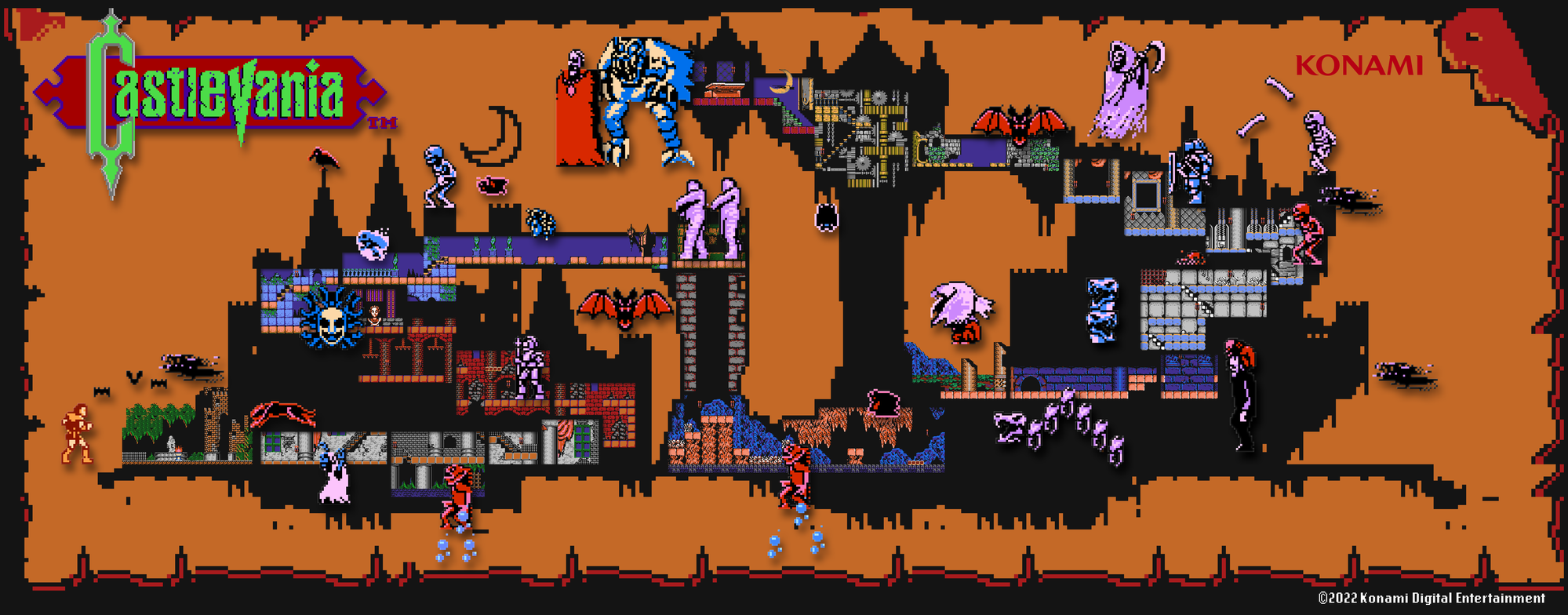 拍賣品之一「Castlevania – Dracula’s Castle Pixel Art」。(翻攝自OpenSea)