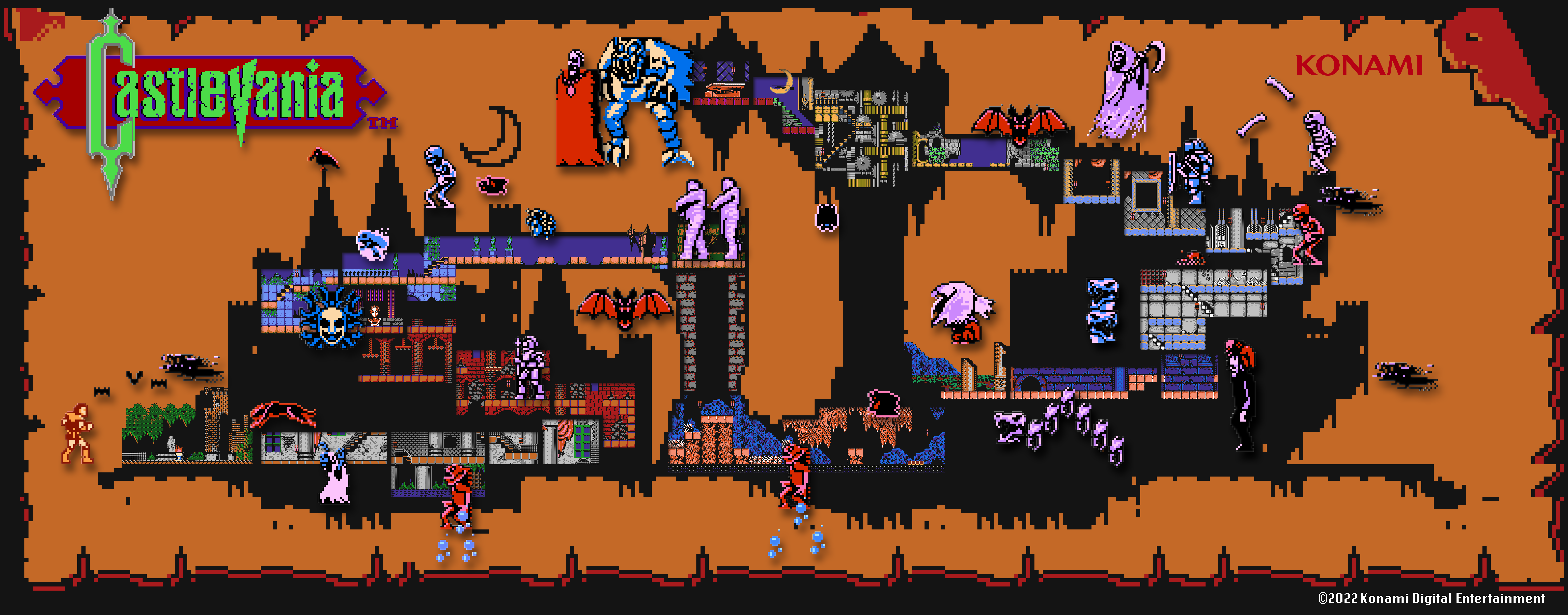 拍賣品之一「Castlevania – Dracula’s Castle Pixel Art」。（翻攝自OpenSea）