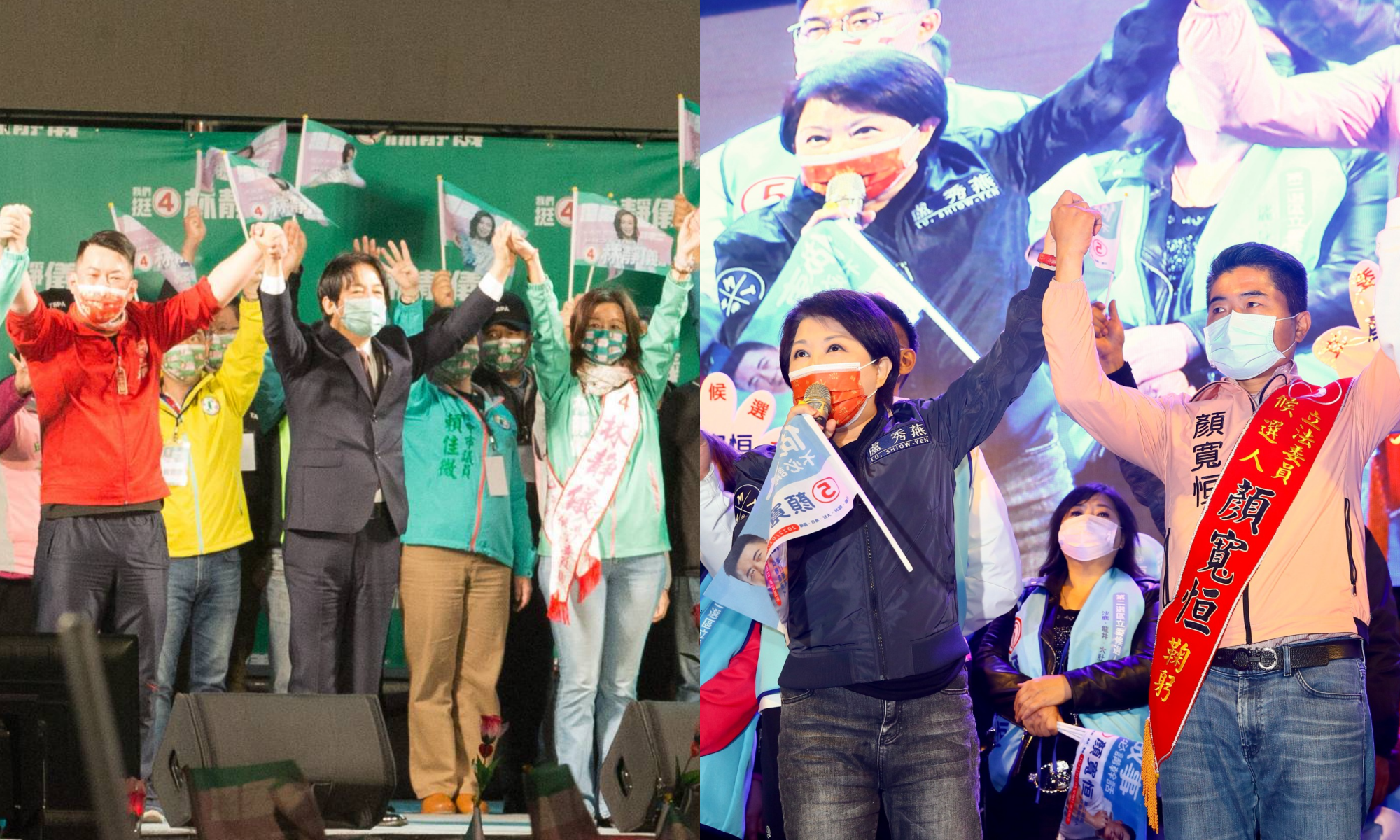 台中市中二選區的立委補選明日將登場，今晚雙方也各自舉辦造勢晚會尬場。