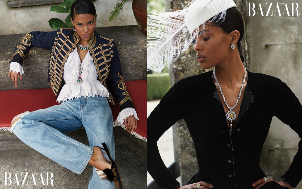 法國名模Tina Kunakey登上《Harper’s BAZAAR》1月號封面，從容暢談無拘無束的人生旅程。(《Harper’s BAZAAR》國際中文版提供）