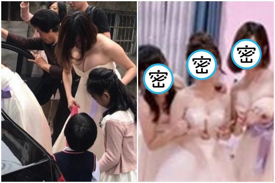 網傳兩張伴娘照片掀暴動。(翻攝自PTT、臉書)
