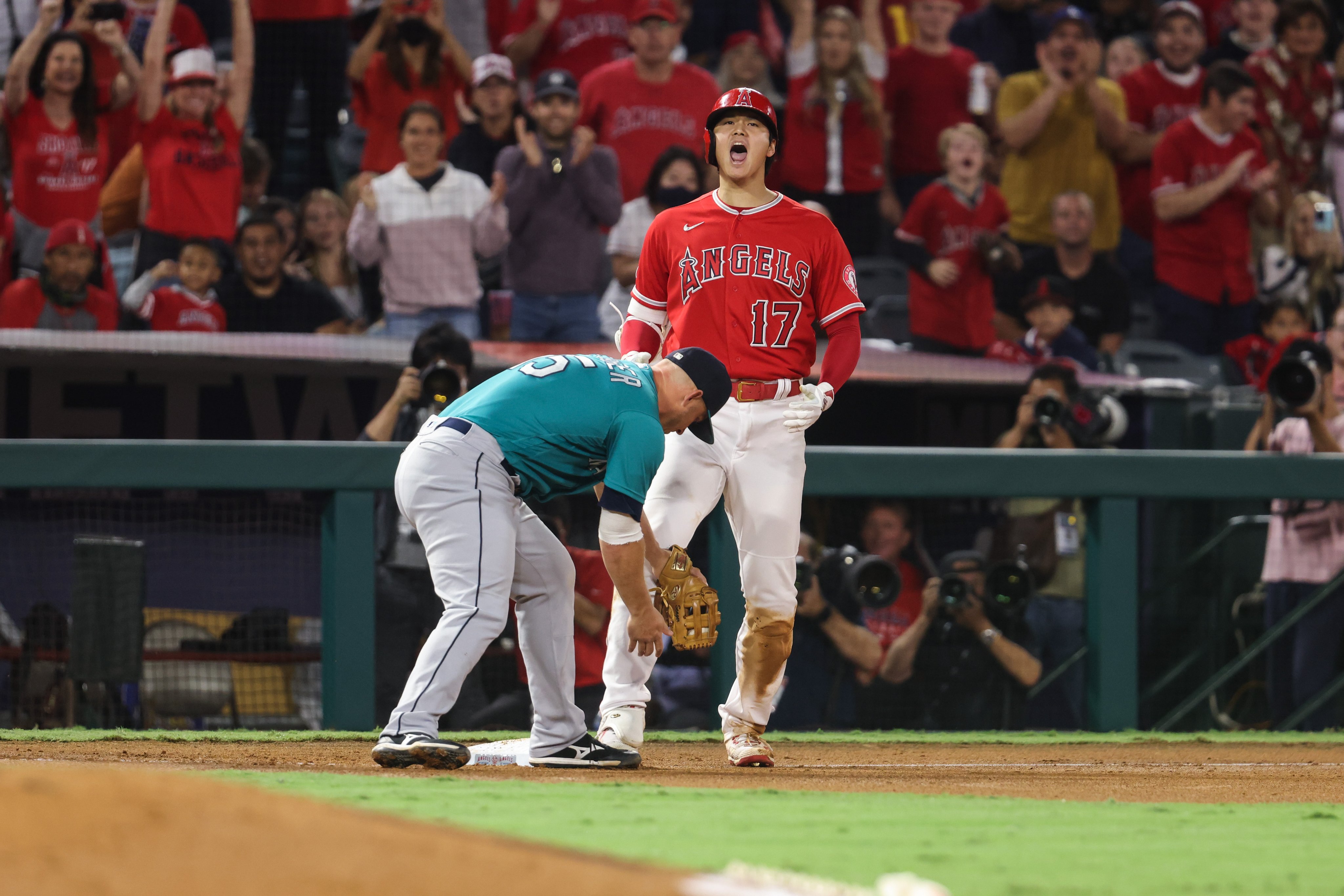 大谷翔平分析自己對決自己的結果,會先三振自己後再開轟。(翻攝自推特@Angels)