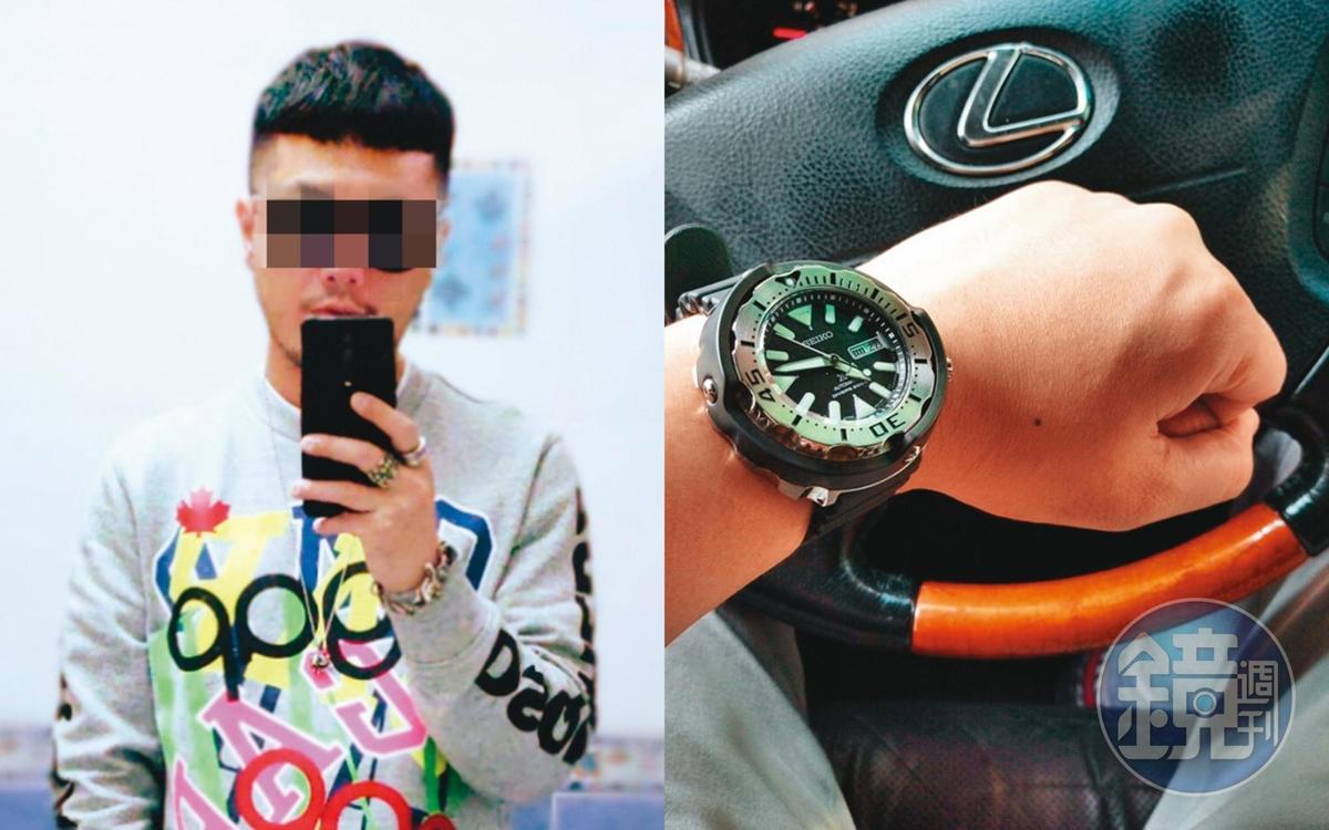 已婚育有2子的穆男,吃定老婆為了孩子不會輕言離婚,有恃無恐在外獵豔,常在臉書PO戴名錶、開名車的照片炫富。(讀者提供)