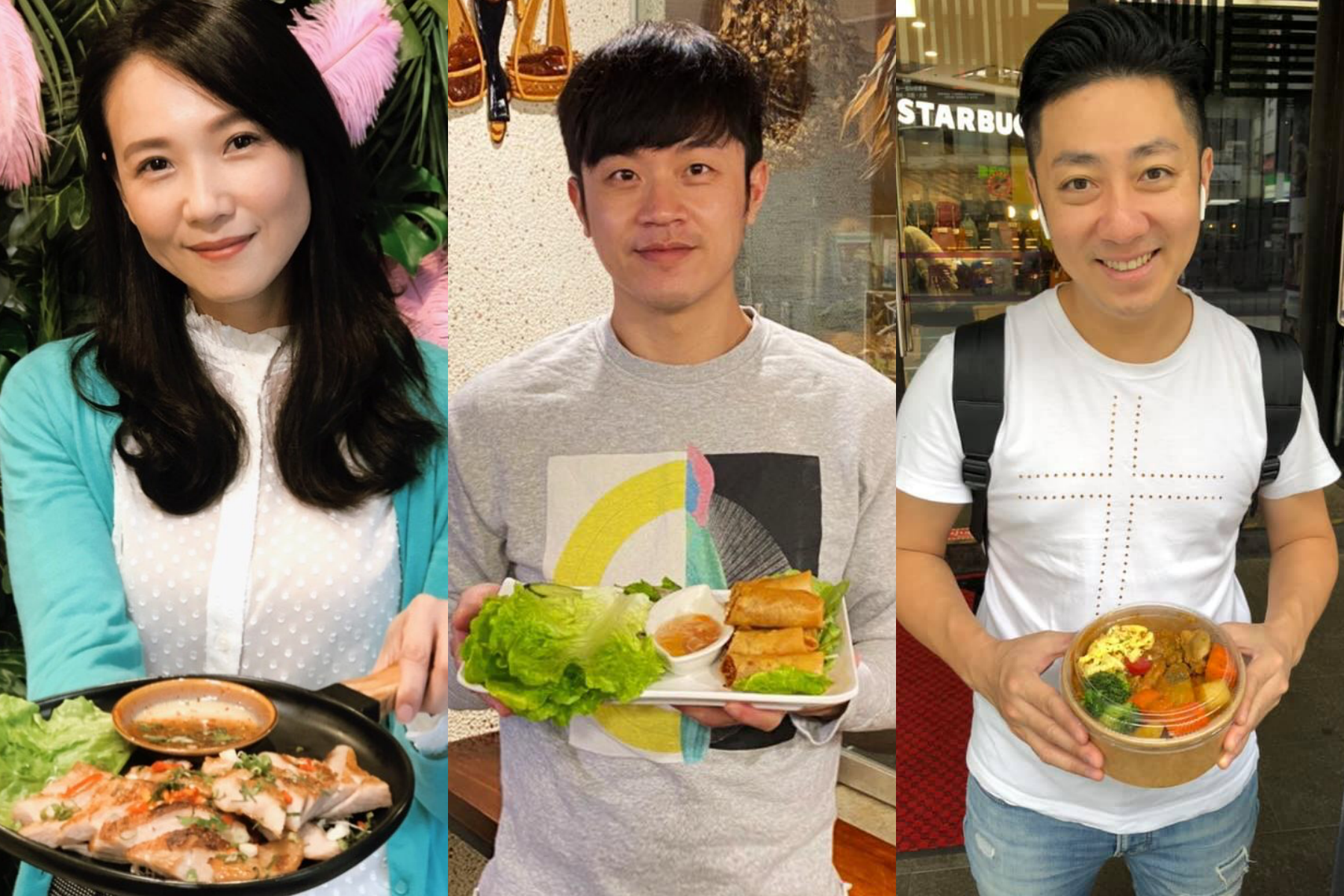 不少藝人為了以後鋪路，紛紛開起異國料理餐館；左起為張本渝、陳嘉行、艾成。（翻攝自張本渝、陳嘉行、艾成臉書）