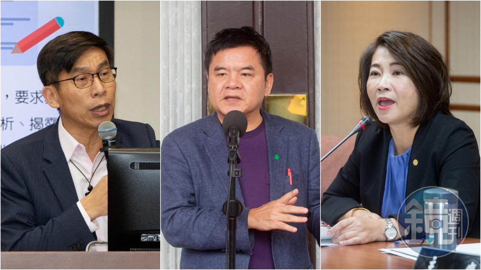 鍾佳濱（左起）與莊瑞雄、周春米欲爭取民進黨屏東縣長提名。（本刊資料照）