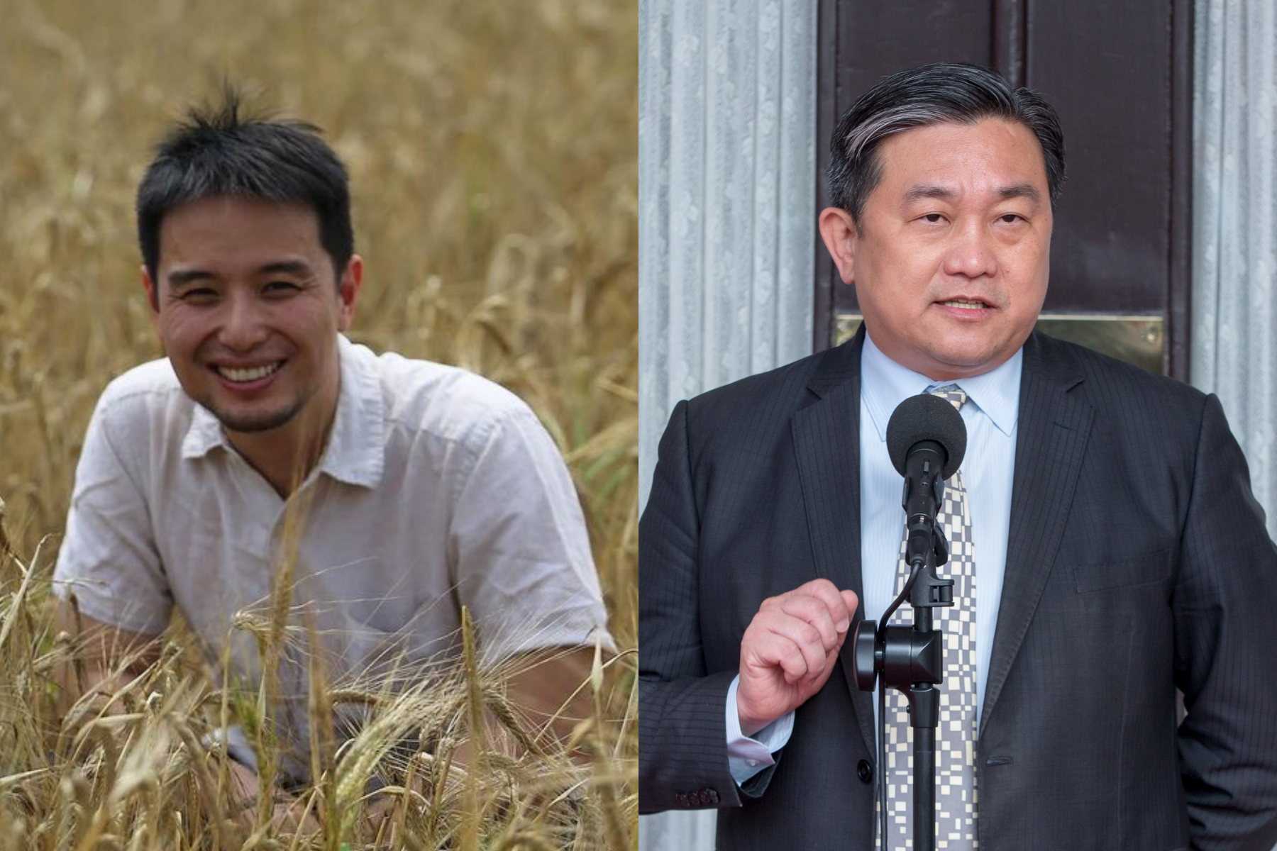 「禾餘麥酒」創辦人陳相全（左）日前在臉書罵粉專「農藝女孩看世界」是塔綠班，立委王定宇（右）批其過著雙面人生。（翻攝自禾餘麥酒IG、本刊資料照）