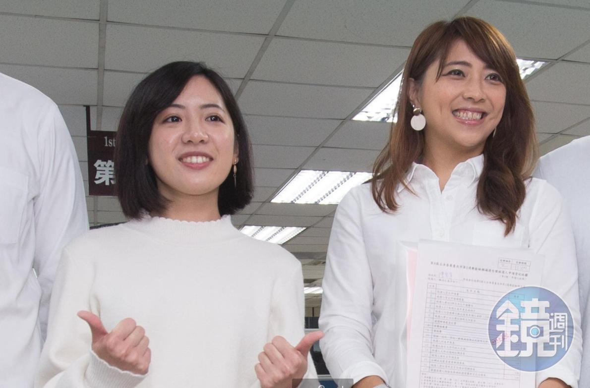 民眾黨確定同時提名黃瀞瑩(左)與陳思宇參選士林北投區市議員。(本看資料照)