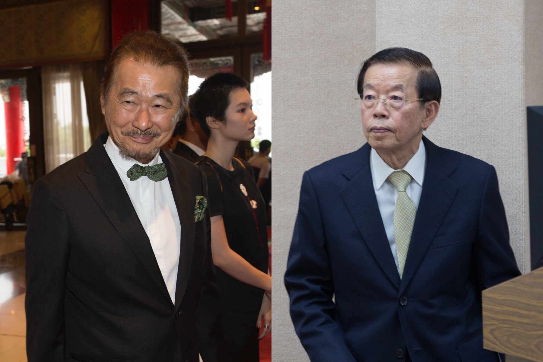 駐日代表謝長廷（右）近日正式針對威權時期的特務指控一事，對施明德（左）的妻子陳嘉君提告。（本刊資料照）