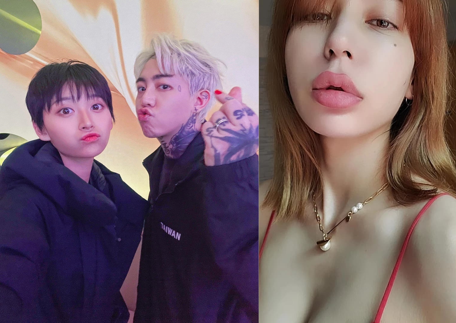 Keanna自己爆料不僅燒到自己，就連ØZI也受害，謝和弦與現任老婆則是發表感想。（翻攝Keanna、謝和弦IG、臉書）