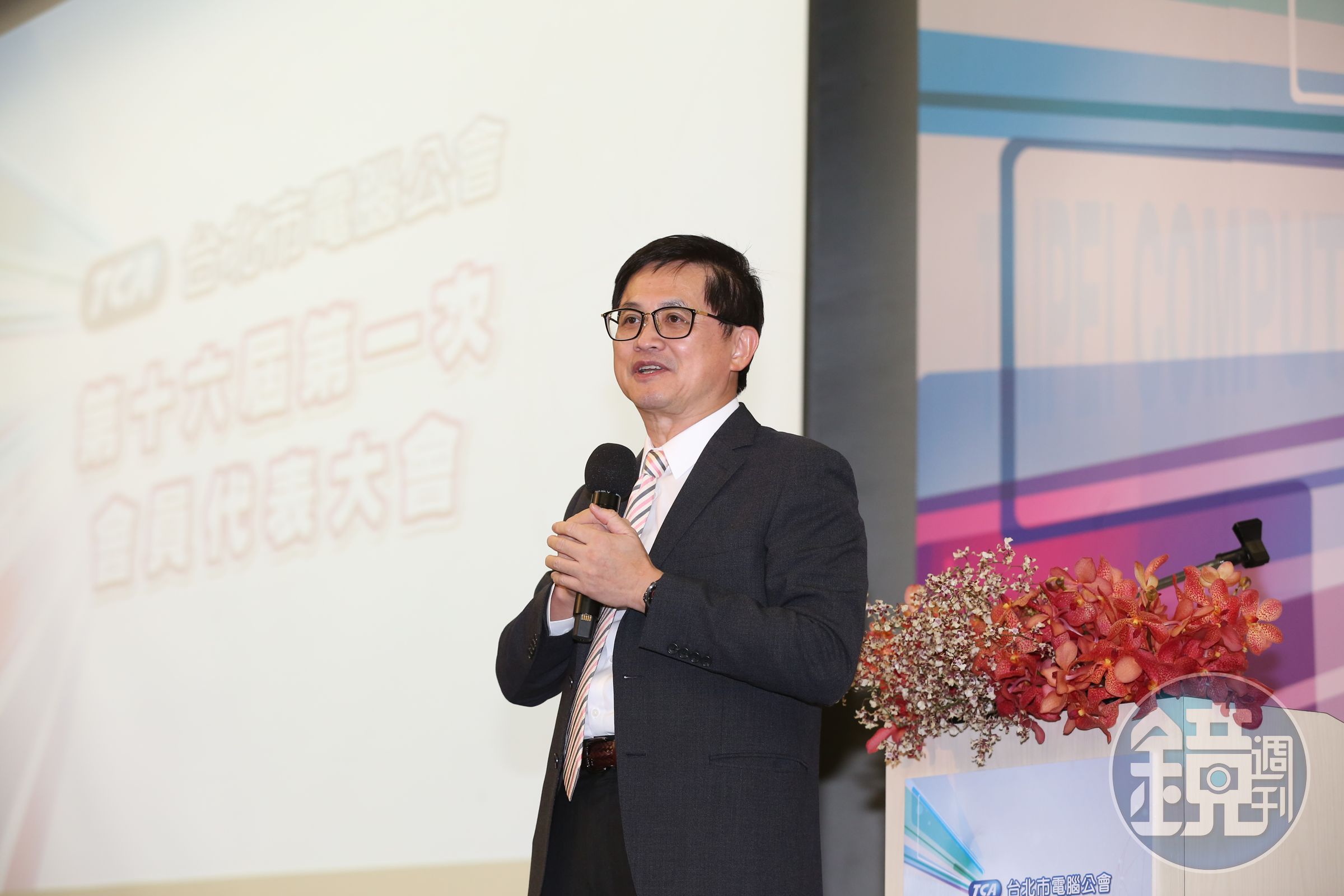 和碩董事長童子賢對本刊表示，希望員工們開心過年，虎年好好努力。（本刊資料照）