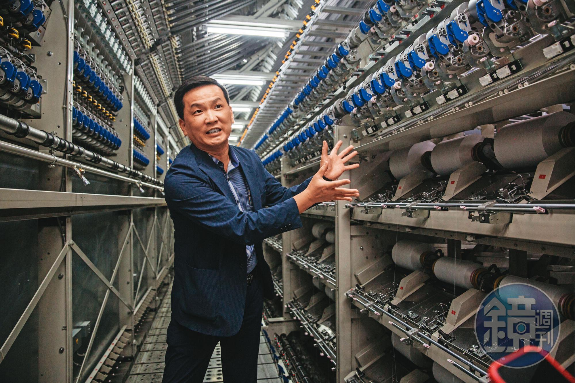 邱倉沛說，宜新可同時因應市場需求，開出多種不同規格，從最粗的2千丹尼，到最細的20丹尼都能做。